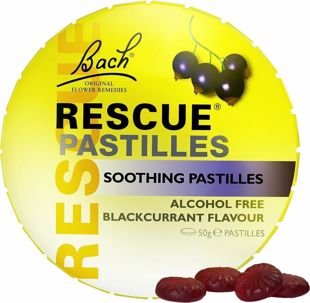 Bach Flower Essences Rescue Remedy Pastilles, Black Currant,1.7 Ounce, 4 Count