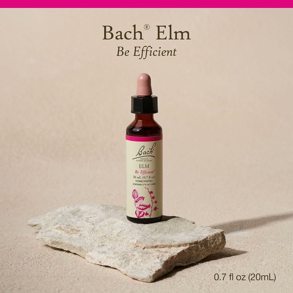Bach Original Flower Remedies, Elm for Efficiency  Self-assurance, Natural Homeopathic Flower Essence, Holistic Wellness, Vegan, 20mL Dropper