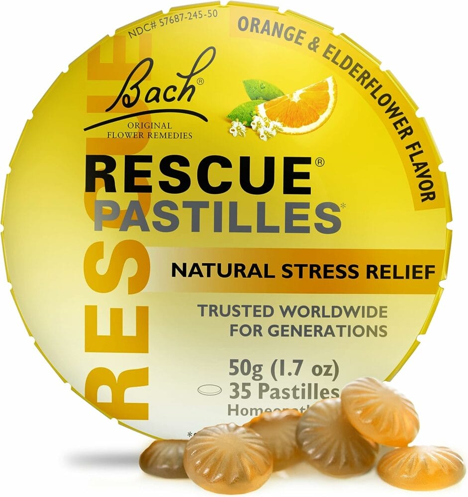 Bach RESCUE PASTILLES, Orange and Elderflower Flavor, Natural Stress Relief Lozenges, Homeopathic Flower Essence, Vegetarian, Gluten Sugar-Free, 35 Count Bach RESCUE PASTILLES Review