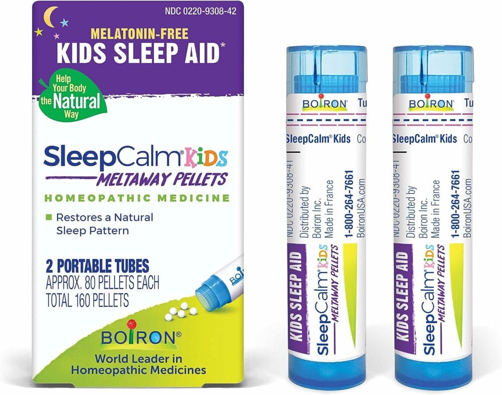 Boiron SleepCalm Kids Sleep Aid for Deep, Relaxing, Restful Nighttime Sleep - Melatonin-Free and Non Habit-Forming - 2 Count (160 Pellets)