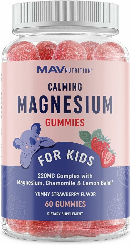 Magnesium Calming Gummies for Kids | Relaxing Calm Gummies for Natural Wake-Sleep Cycles with Chamomile  Lemon Balm | Gluten-Free, Non-GMO, Naturally Sweetened | 60 Count