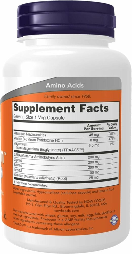 NOW Supplements, True Calm™, Amino Acid blend with B Vitamins  Valerian , 90 Veg Capsules