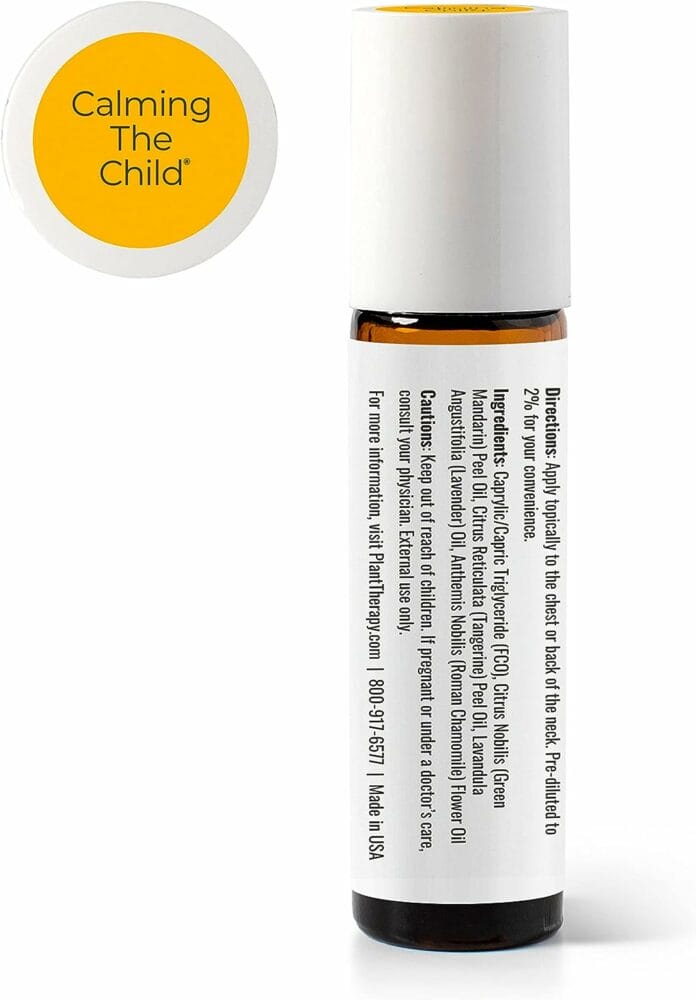 Plant Therapy KidSafe Calming The Child Essential Oil Blend 10 mL (1/3 oz) Relaxation and Soothing Blend, Pure, KidSafe Pre-Diluted Roll-On