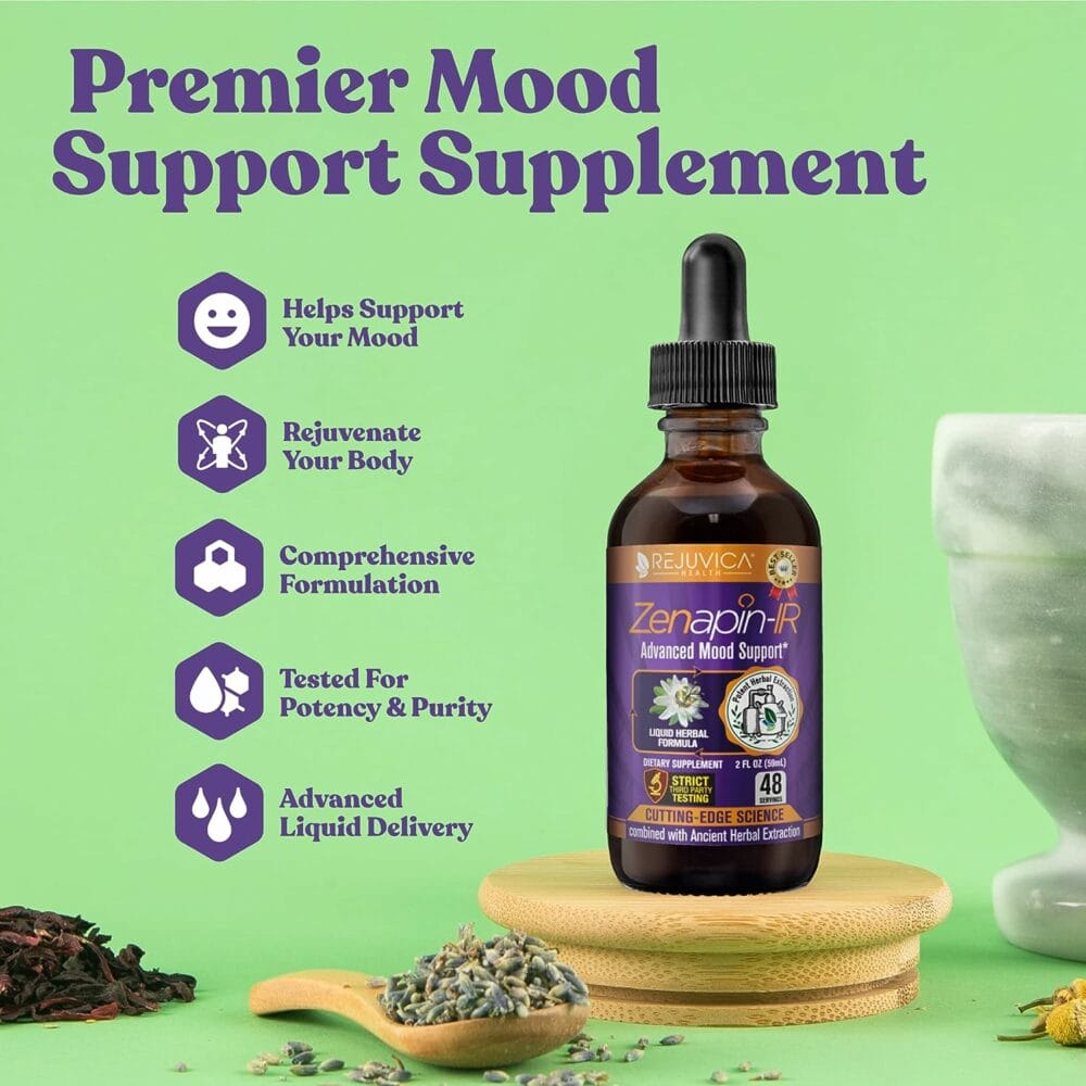 Zenapin IR - All-Natural Liquid Calming Remedy That Works Fast! | 2X Absorption | Kava Kava, Ashwagandha, Passionflower, B-Vitamins  More