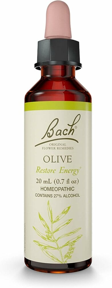 Bach Original Flower Remedies, Olive for Energy, Natural Homeopathic Flower Essence, Holistic Wellness and Stress Relief, Vegan, 20mL Dropper