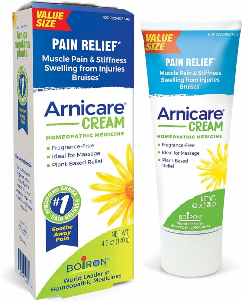 Boiron Arnicare Cream for Soothing Relief for Joint Pain, Muscle Pain, Muscle Soreness, and Swelling from Bruises or Injury - Fast Absorbing and Fragrance-Free - 4.2 oz
