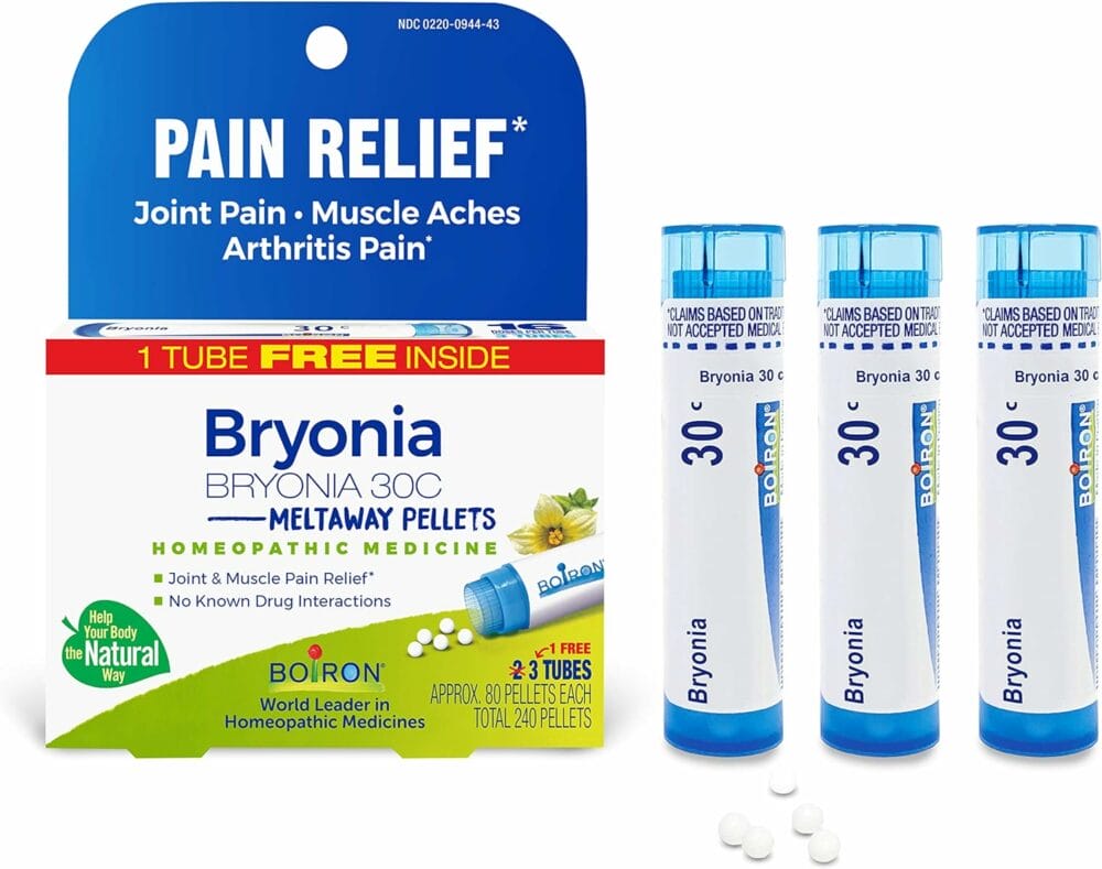 Boiron Bryonia 30C Homeopathic Medicine for Relief from Joint Pain, Muscle Aches, Arthritis Pain, and Muscle or Joint Stiffness - 80 Count (Pack of 3)
