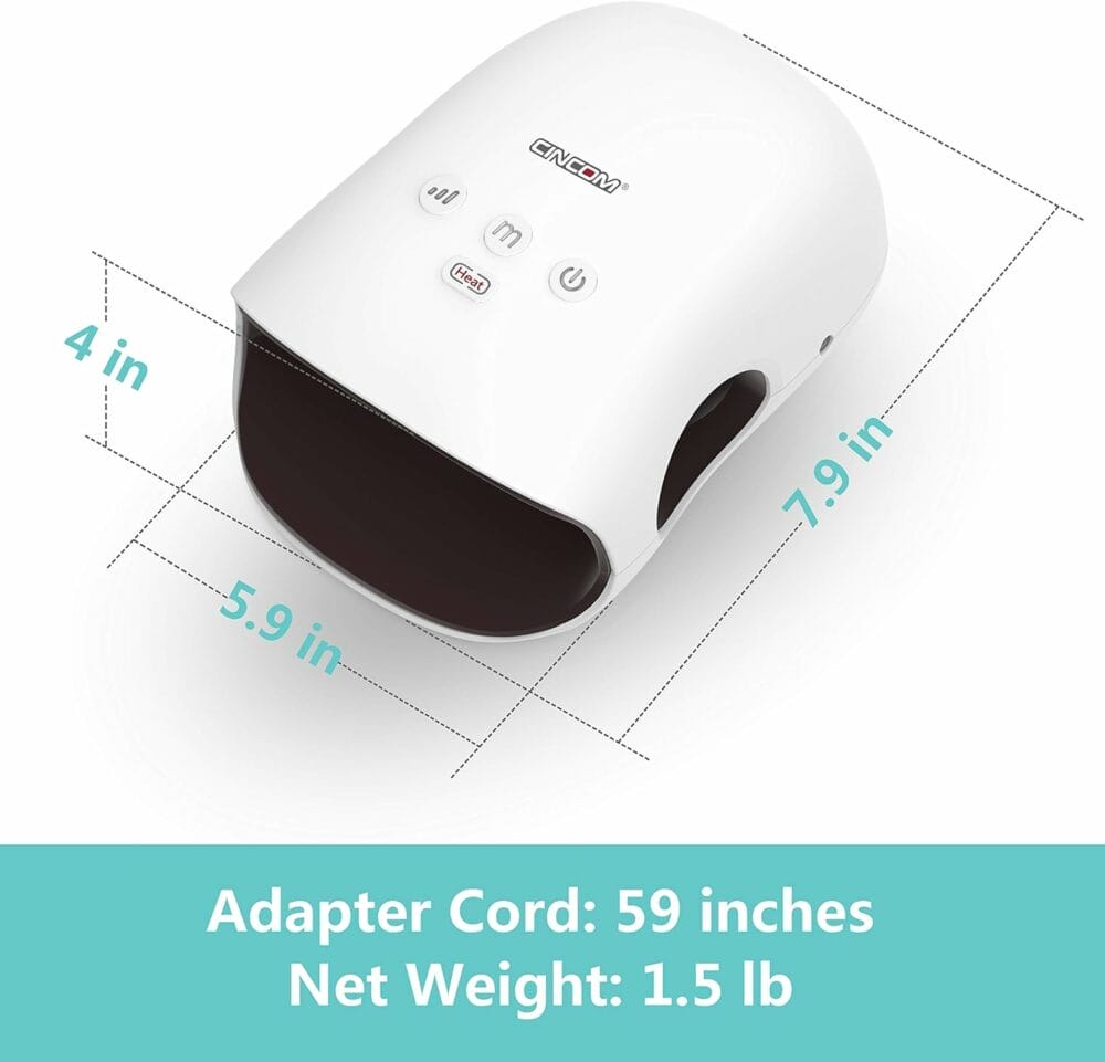 CINCOM Hand Massager - Cordless Hand Massager with Heat and Compression for Arthritis and Carpal Tunnel - Gifts for Women(White)