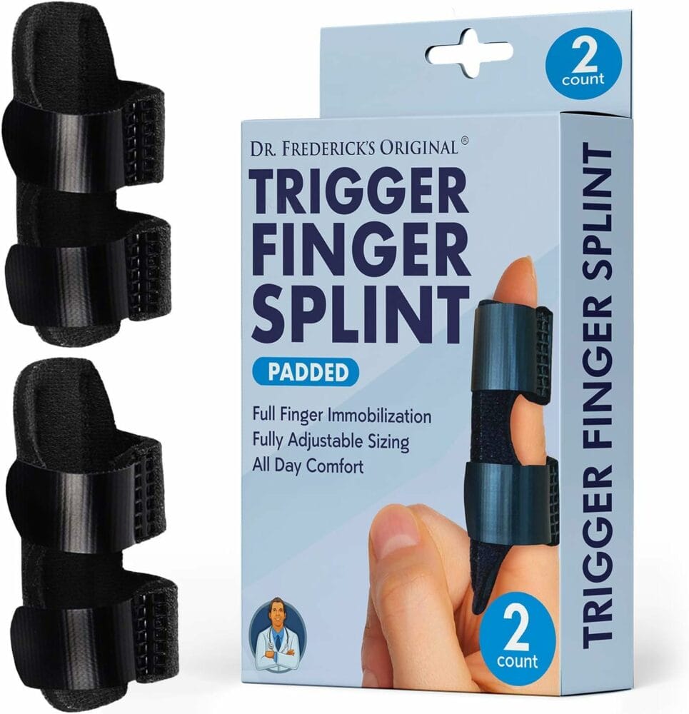 Dr. Fredericks Original Trigger Finger Splint - 2 Pieces - Doctor-Developed Design Fits Index Finger - Middle Finger - Ring Finger