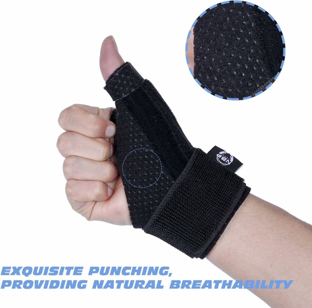 Dr.Welland Reversible Thumb  Wrist Stabilizer splint for BlackBerry Thumb, Trigger Finger, Pain Relief, Arthritis, Tendonitis, Sprained and Carpal Tunnel Supporting, Lightweight and Breathable S/M