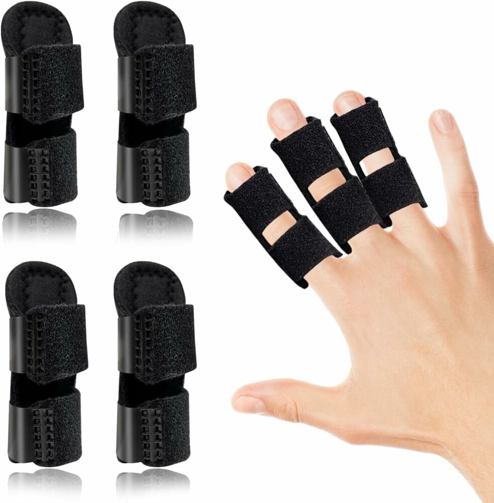 EDNYZAKRN 4Pcs Finger Splints, Finger Brace for Trigger Finger - Broken Finger - Arthritis - Straightening - Pain Relief, Finger Protectors Support for Index - Middle - Ring Finger