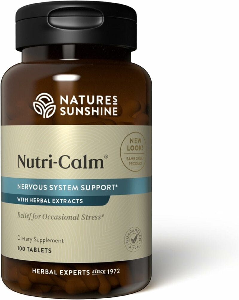 Natures Sunshine Nutri-Calm - Herbal Stress Relief Supplement, Natural Relief for Adults, Happy Pills for Stress, Sleep  Mood Support, Mood Boost - 100 Tablets