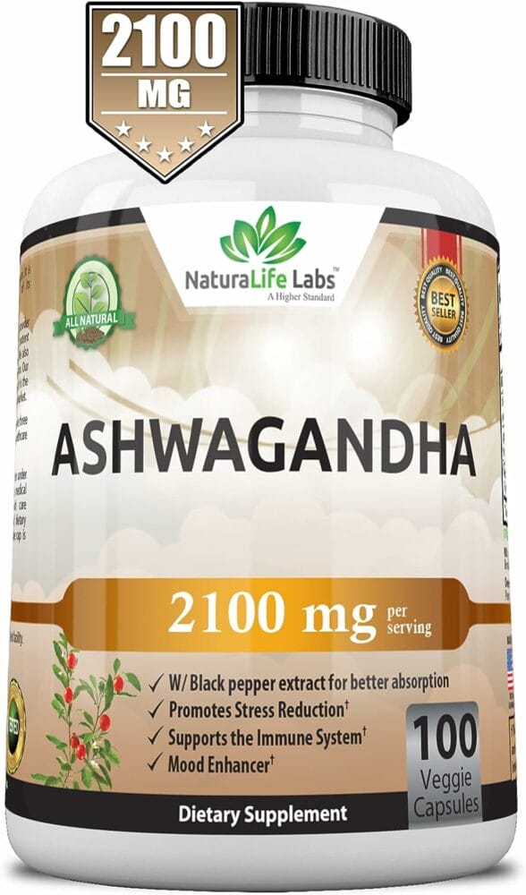Organic Ashwagandha 2,100 mg - 100 Vegan Capsules Pure Organic Ashwagandha Powder and Root Extract - Stress Relief, Mood Enhancer, Immune  Thyroid Support