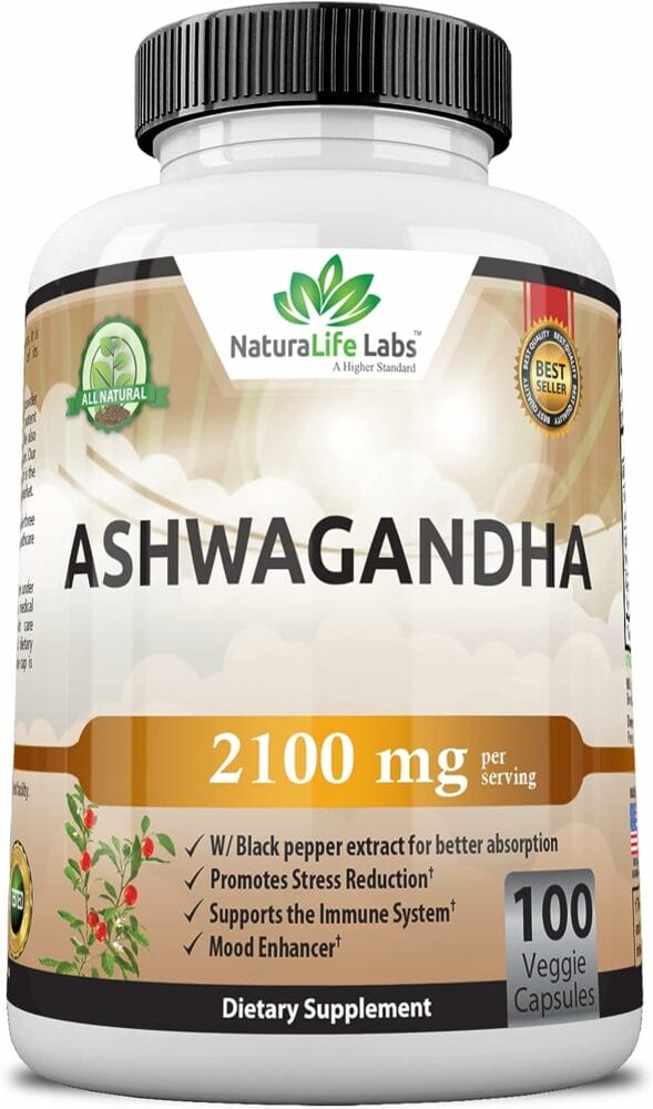 Organic Ashwagandha 2,100 mg - 100 Vegan Capsules Pure Organic Ashwagandha Powder and Root Extract - Stress Relief, Mood Enhancer, Immune  Thyroid Support