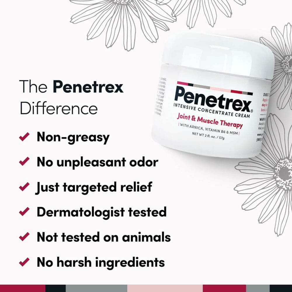 Penetrex Joint  Muscle Therapy – 2oz Cream – Intensive Concentrate Rub for Joint and Muscle Recovery, Premium Formula with Arnica, Vitamin B6 and MSM Provides Relief for Back, Neck, Hands, Feet