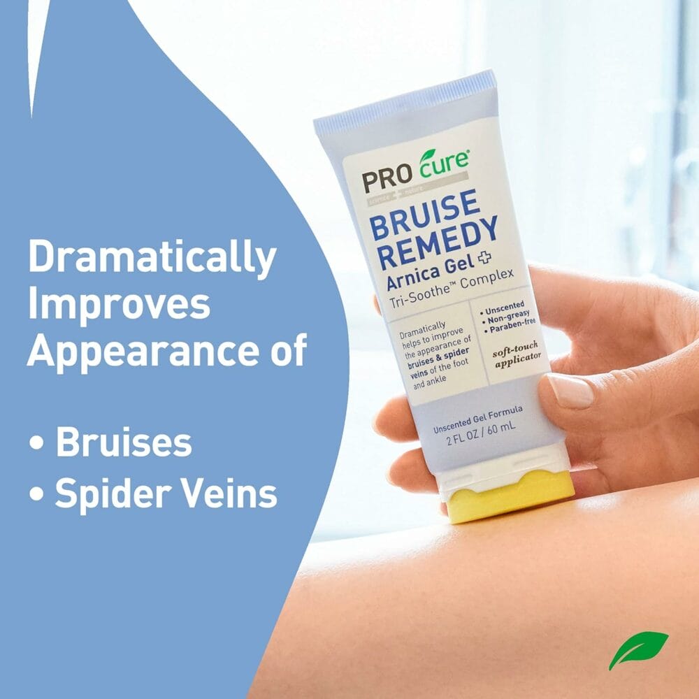 PROcure Remedy Gel with Arnica, Helps Improve the Appearance of Bruises  Spider Veins on the Foot and Ankle, Unscented  Paraben Free with Soft Touch Applicator, 2 Fl Oz