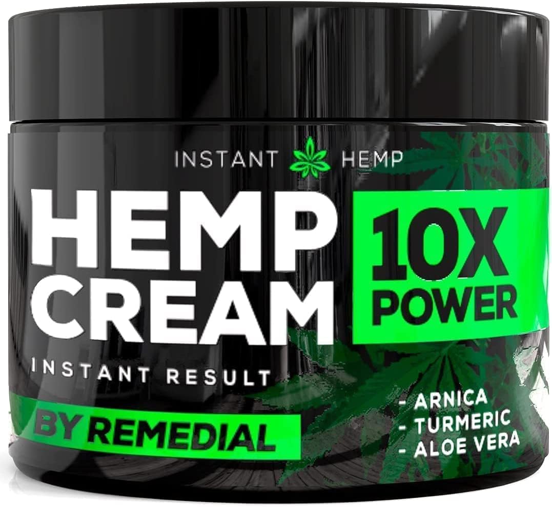 REMEDIAL PAX Instant Hеmp Cream – Soothes Discomfort in Muscles Joints Nerves Back Neck Knees Shoulders Hips – Maximum Joint Support – MSM Turmeric and Arnica – All-Natural Formula - Made in USA