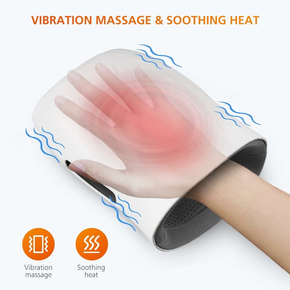 Snailax Hand Massager with Heat, Compression, Vibration, Wireless Hand Massager for Arthristis, Carpal Tunnel, Finger Numbness, Circulation, Pain Relief from Wrist to Palm and Finger, Perfect Gifts