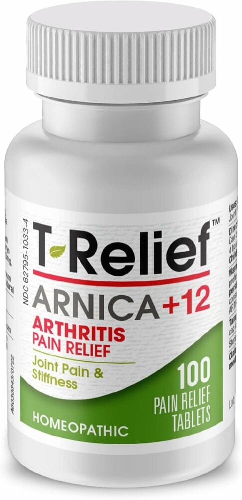 T-Relief Arthritis Arnica +12 Natural Pain Medicines Help Ease Soreness Stiffness Aches  Pains in Joints Naturally for Women  Men - 100 Tablets