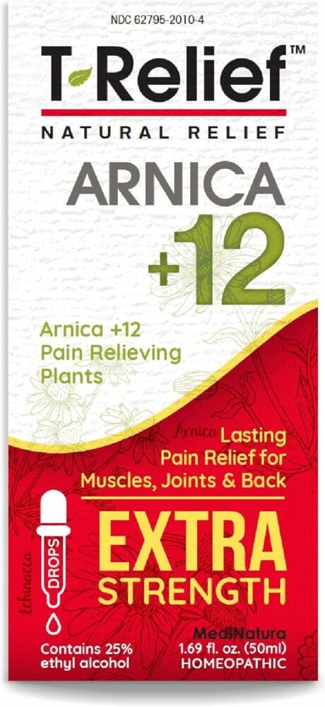 T-Relief Extra Strength Pain Relief Drops Arnica +12 Fast-Acting Natural Relieving Actives for Back Neck Joint Muscle Hand  Foot Aches Pains  Soreness - 1.69 oz