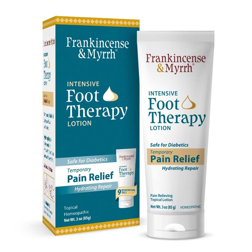 Frankincense  Myrrh Foot Pain Relief Lotion - Intensive Foot Therapy - Dual Action Neuropathy Cream and Hydrating Skin Repair with Essential Oils, 3 Ounce (Pack of 1)