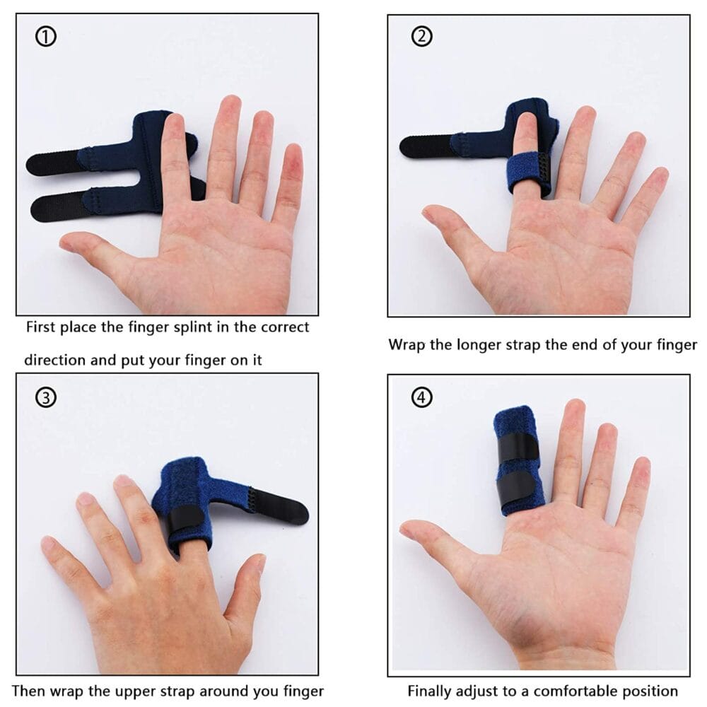 LUTER 4 Pcs Finger Splints Finger Straightener Finger Support Finger Stabilizer Brace for Broken, Strained, Sprained, Swollen Fingers, Arthritis or Tendinitis