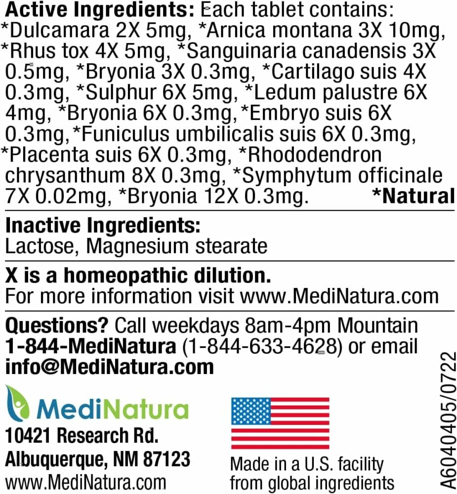 MediNatura T-Relief Pet Arthritis Relief Arnica +12 Powerful Natural Homeopathic Medicines Help Ease Hip  Joint Pain Soreness  Stiffness for Dog  Cat - 90 Tablets (2 Pack)