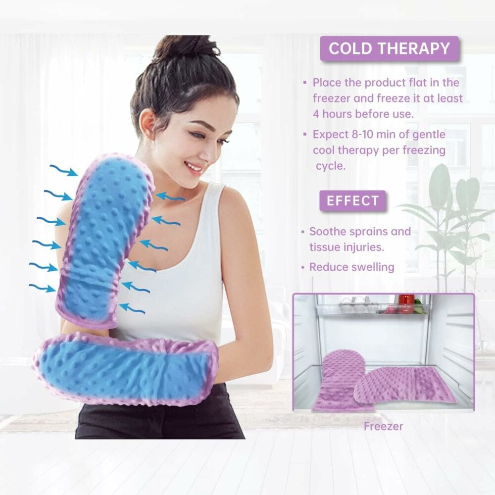 Microwavable Therapy Mittens with Arthritis Compression Gloves,Moist Heat Therapy Relief for Hands and Fingers of Stiff Joints, Trigger Finger, Inflammation, Raynauds, Carpal Tunnel (Lavender)