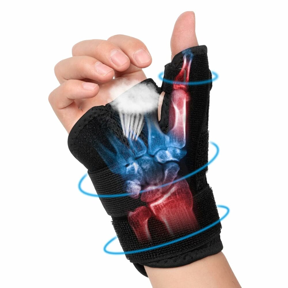 Thumb Brace - Carpal Tunnel Wrist Brace Relief and Tendinitis Arthritis Sprained, Thumb Spica Splint Wrist Support to Help Sleep, Treat Trigger Finger Sprained Relieve Pain - Fit Left and Right Hands