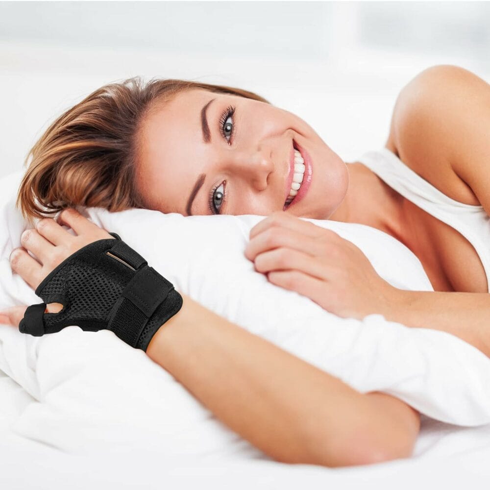 Thumb Brace - Carpal Tunnel Wrist Brace Relief and Tendinitis Arthritis Sprained, Thumb Spica Splint Wrist Support to Help Sleep, Treat Trigger Finger Sprained Relieve Pain - Fit Left and Right Hands