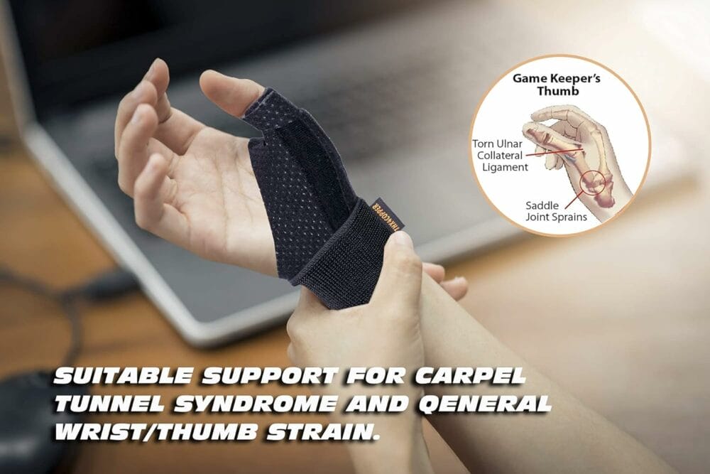 THX4COPPER Reversible Thumb Wrist Stabilizer Splint for BlackBerry Thumb,Trigger Finger, Pain Relief, Arthritis,Tendonitis, Sprained, Carpal Tunnel-Stable, Lightweight, Breathable-L/XL