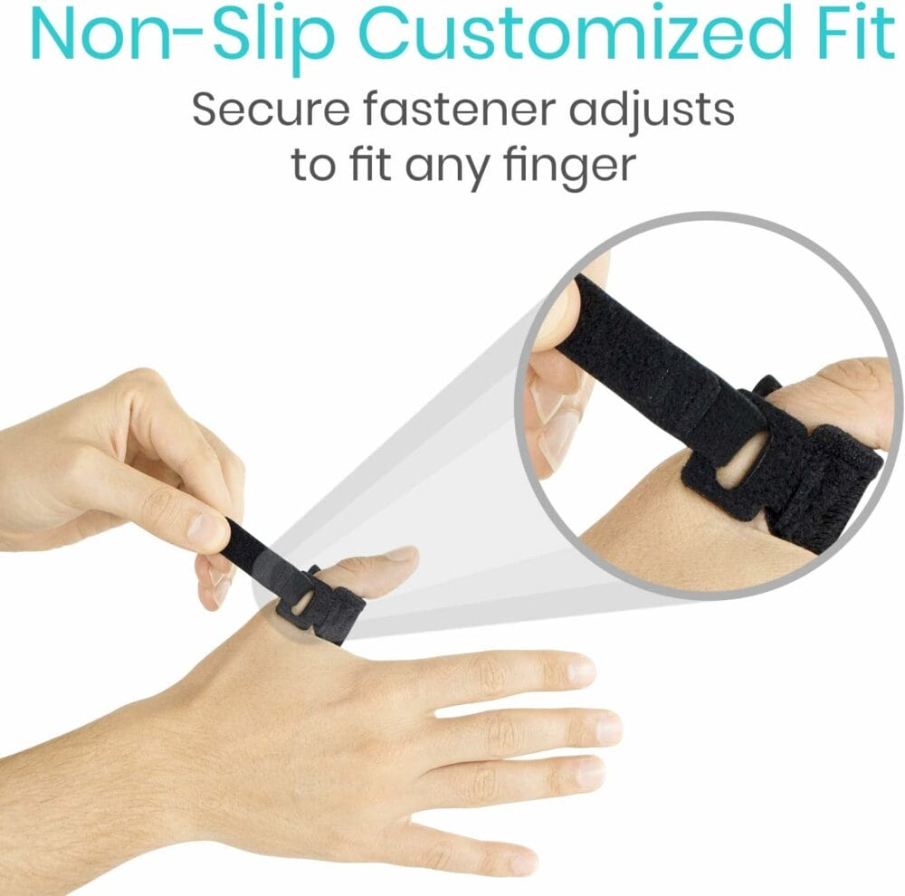 Vive Trigger Finger Splint Support Brace for Straightening Curved, Bent, Locked  Stenosing Tenosynovitis Hands - Tendon Release  Pain Relief (2-Pack, Black)