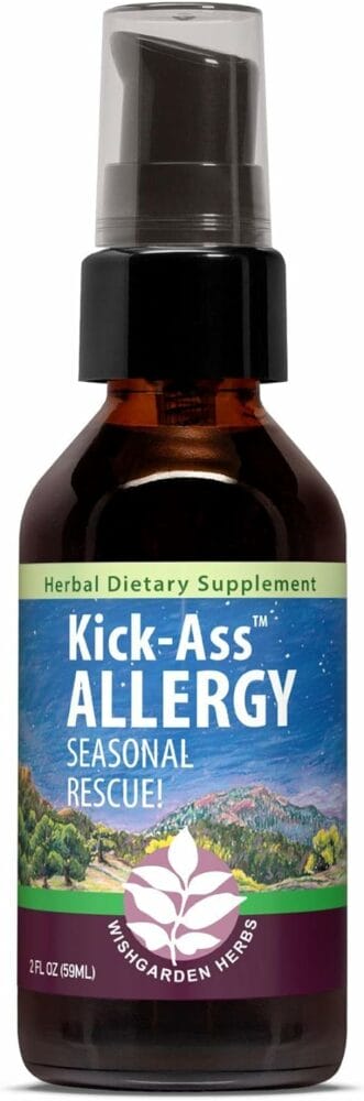 WishGarden Herbs Kick-Ass Allergy - All-Natural Non-Drowsy Herbal Allergy Supplement with Nettle Leaf, Echinacea, and Yerba Santa, Supports Healthy Histamine Response to Seasonal Irritants, 2oz