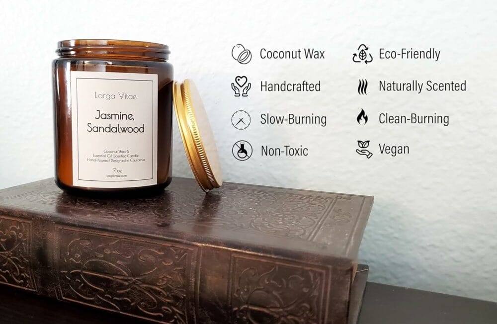 All-Natural Pine, Cypress, Cedarwood Aromatherapy Essential Oil Candle, People Pets Safe, Pure Sustainable Organic Vegan Coconut Wax, Allergy Friendly, Non Toxic, Zero Waste, Clean, Slow Burning All-Natural Pine, Cypress, Cedarwood Aromatherapy Essential Oil Candle, People Pets Safe, Pure Sustainable Organic Vegan Coconut Wax, Allergy Friendly, Non Toxic, Zero Waste, Clean, Slow Burning