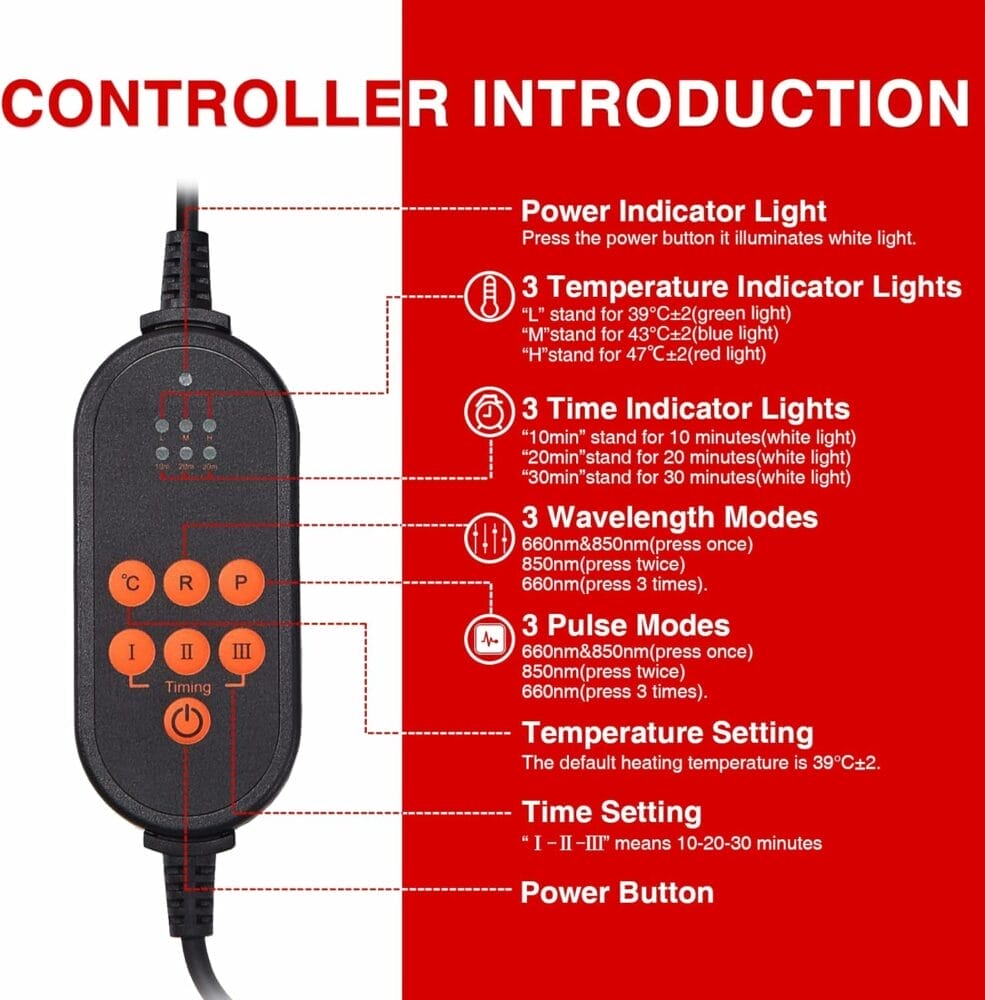 JOBYNA 660nm Red Light  850 Near Infrared Light Therapy for Elbow Shoulder Knee Pain Relief, Auto Shut Off Heated Knee Joint Wrap, Faster Recovery, Great for Home Use JOBYNA 660nm Red Light  850 Near Infrared Light Therapy for Elbow Shoulder Knee Pain Relief, Auto Shut Off Heated Knee Joint Wrap, Faster Recovery, Great for Home Use