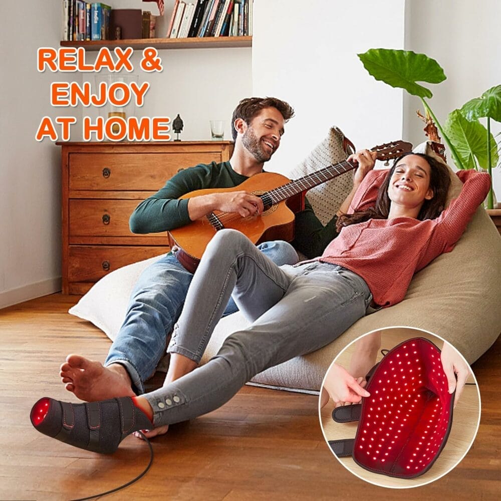 JOBYNA 660nm Red Light  850 Near Infrared Light Therapy for Elbow Shoulder Knee Pain Relief, Auto Shut Off Heated Knee Joint Wrap, Faster Recovery, Great for Home Use