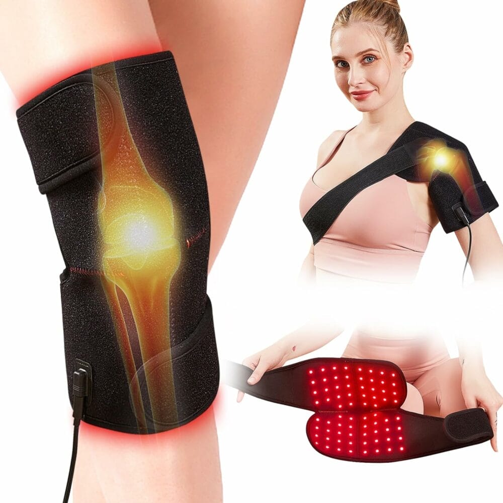 JOBYNA 660nm Red Light  850 Near Infrared Light Therapy for Elbow Shoulder Knee Pain Relief, Auto Shut Off Heated Knee Joint Wrap, Faster Recovery, Great for Home Use JOBYNA 660nm Red Light  850 Near Infrared Light Therapy for Elbow Shoulder Knee Pain Relief, Auto Shut Off Heated Knee Joint Wrap, Faster Recovery, Great for Home Use