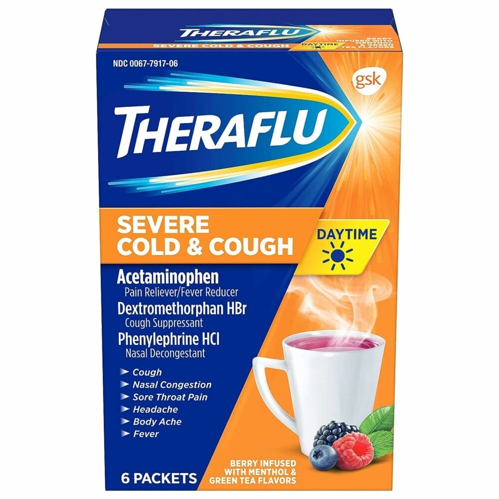 Product Of Theraflu, Daytime Severe Cold Cough, Count 1 - Medicine Cold/Sinus/Allergy/ Grab Varieties Flavors Product Of Theraflu, Daytime Severe Cold Cough, Count 1 - Medicine Cold/Sinus/Allergy/ Grab Varieties Flavors