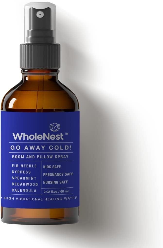 WholeNest Go Away Cold! Spray - Sleep Spray for Room Pillow, Fir Needle, Spearmint, Cypress, Cedarwood Calendula Essential Oils for Colds, Allergies WholeNest Go Away Cold! Spray - Sleep Spray for Room Pillow, Fir Needle, Spearmint, Cypress, Cedarwood Calendula Essential Oils for Colds, Allergies