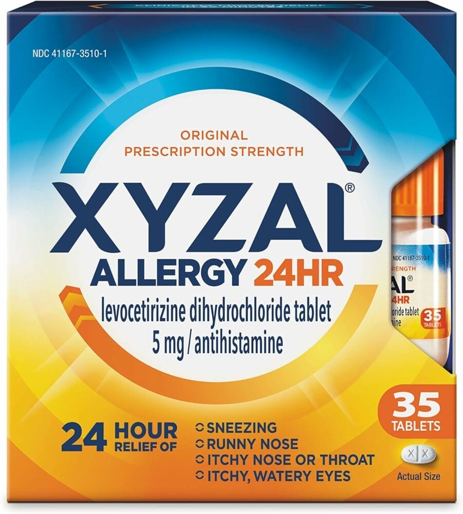 Xyzal Allergy Pills, 24-Hour Allergy Relief, 35-Count, Original Prescription Strength